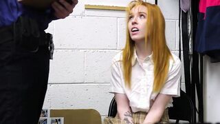 Blonde 19 yo Madi Collins get her unshaved cunt pounded inside Rion's office
