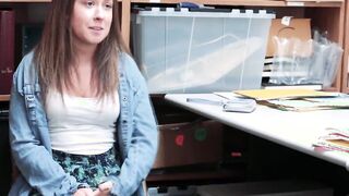 Blonde 19 yo Madi Collins get her unshaved cunt pounded inside Rion's office