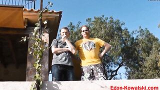 Blonde german tourist pounded inside Mallorca