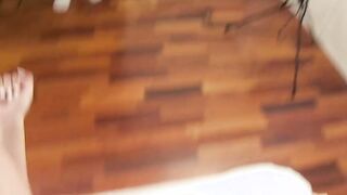 Tgirl with a nice dress, the lingerie are taken off and he spanks the butt before
