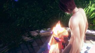 LOL Anime - Ahri And Syra 3Some with crazy sexy sex - Japanese oriental Manga Cartoon Sex Tape Game Porn
