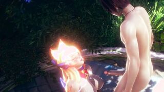 LOL Anime - Ahri And Syra 3Some with crazy sexy sex - Japanese oriental Manga Cartoon Sex Tape Game Porn