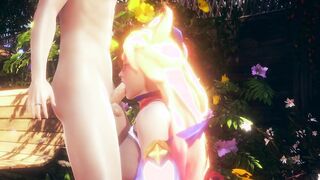 LOL Anime - Ahri And Syra 3Some with crazy sexy sex - Japanese oriental Manga Cartoon Sex Tape Game Porn
