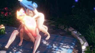 LOL Anime - Ahri And Syra 3Some with crazy sexy sex - Japanese oriental Manga Cartoon Sex Tape Game Porn