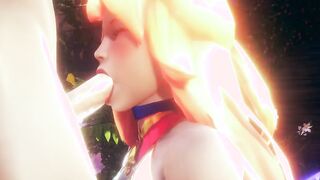 LOL Anime - Ahri And Syra 3Some with crazy sexy sex - Japanese oriental Manga Cartoon Sex Tape Game Porn