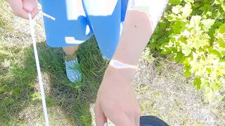 The babe loves to banged! into nature, she can't wait to got cum on her huge butt