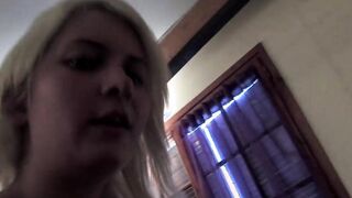 the little blonde fucks my penis passionately