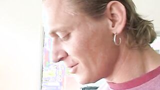 her little white melons shake wildly while he fucks her from behind