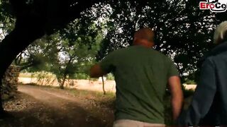 German Older skank fucks outdoor at mallorca