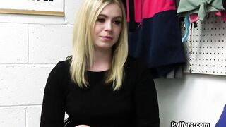 Blonde gags on penis for stolen panties