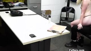 Blonde gags on penis for stolen panties