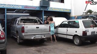 spanish latina amateur mom banged! inside garage