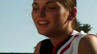 2 19 year old start dyke masturbation on tennis court