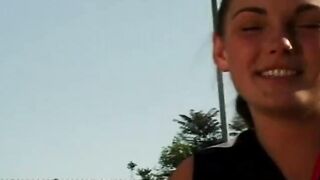 2 19 year old start dyke masturbation on tennis court