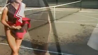 2 19 year old start dyke masturbation on tennis court