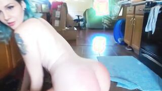 Tricky Syren Plays with herself inside the kitchen