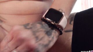 German Tattooed Blonde Fitness Star FitXXXSandy Hard Private Sex
