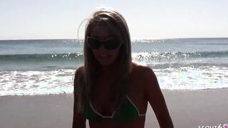 Adorable College sluts Lacy Pickup at Beach for First Casting Pounded