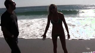 Adorable College sluts Lacy Pickup at Beach for First Casting Pounded