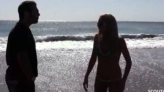 Adorable College sluts Lacy Pickup at Beach for First Casting Pounded