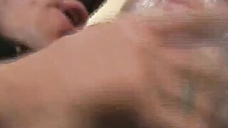 Wrapped inside plastic pretty blonde gets cum into her mouth