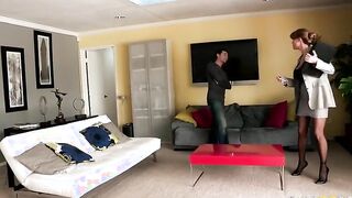 BEAUTY gigantic-tit red bj cougar thot saleswoman fucks client's dick
