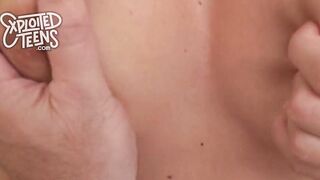 Amateur with long hooters stars in her first porn