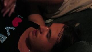 goddess Hottie gets anal finger fuck prostate milking with face slapping kinky talking and spitting with long facial