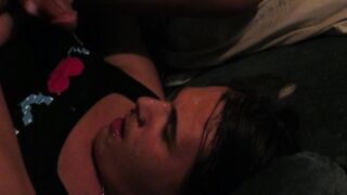 goddess Hottie gets anal finger fuck prostate milking with face slapping kinky talking and spitting with long facial