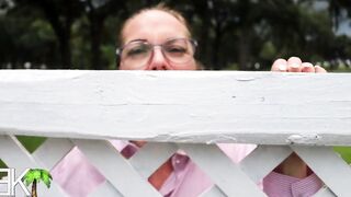 Karen gets bound up, gags on penis and double stuffed for being nosey