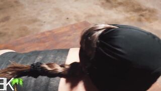 Karen gets bound up, gags on penis and double stuffed for being nosey
