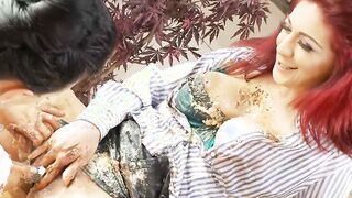 Dirty Foodgames! Lusty milfs stuck cake up their pussys! -4K
