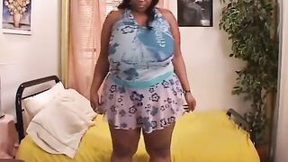 she sticks the long sex toy deep in her chubby twat