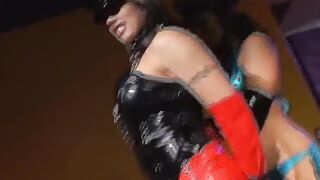2 pvc dominas take each other rough into their holes