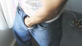 vulgar pussy undresses inside front of the window and fingered her cunt