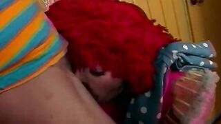 2 clowns laughingly screwed each other's holes