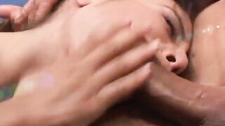 Irresistible babe dark hair anal nailed by the pool