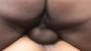 Hottie dark haired is pleased by 2 dicks, 1 of them is ebony