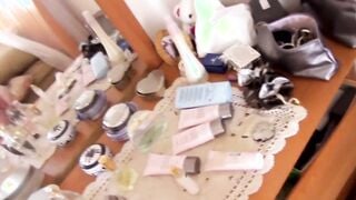 Slender tattooed punk snatch with mouth makes an amateur sex clip into her room