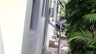 Latina girlfriend licks her man's dick into public