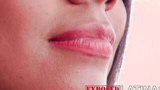 Sexy Natly rides a big cock in the car.