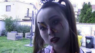 eastern college bimbo 3way pounded four Halloween by two fellows