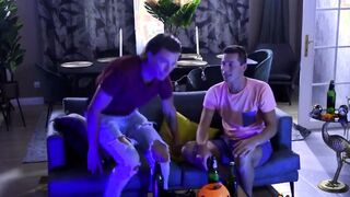 eastern college bimbo 3way pounded four Halloween by two fellows