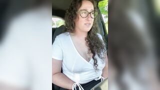 Pretty Cougar Jizzes Rough into McDonald's Drive Thru with Lovense Lush Remote Control