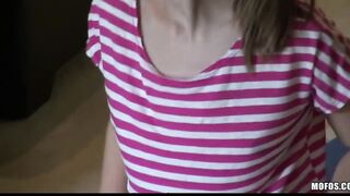 Cute little dark haired teens yo bimbo fucked hard by roommate's hard-penis