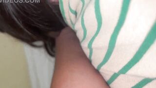 The step daughter enters her stepfather's room and he gets angry with her, so she teaches him to respect him by spanking him dialogues into Spanish