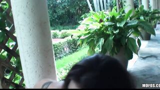 Shameless big tit hoe inside bikini fucks her snatch w