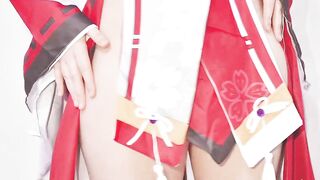 Crazy gamer's dream about Yae Miko from Genshin Impact: Hard sex until jizzed on pure pink twat