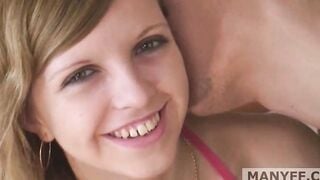 Adorable teenagers blonde gets screwed by her classmate