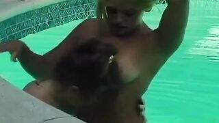 By the pool, every lesbo masturbation gets aroused